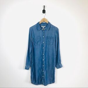 Banana Republic 4 Blue Chambray Button Down Dress
